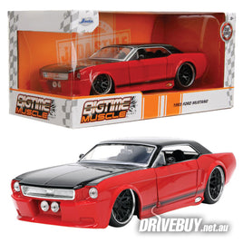 1965 Ford Mustang 1/24 - Jada Diecast - Big Time Muscle Red & Black