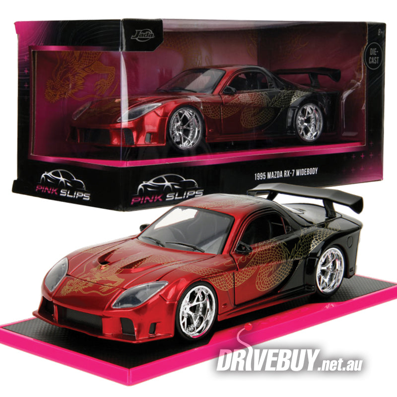 1995 Mazda RX7 Wide Body 1/24 - Jada Diecast - Pink Slips Year of