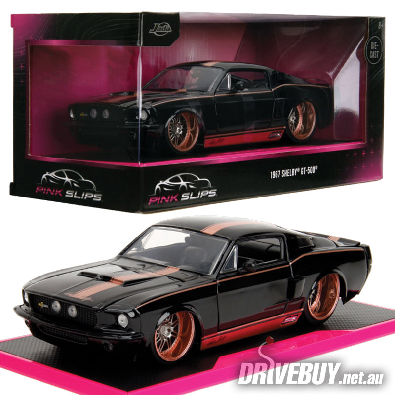 JADA TOYS, SHELBY GT500 1967 Noir - PINK SLIPS, échelle 1/24 JADA TOYS, SHELBY GT500 1967 Noir - PINK SLIPS, échelle 1/24
