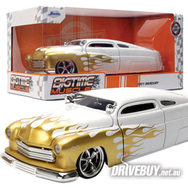Jada Big Time Muscle 1951 Mercury White w/ Gold Flames 1/24