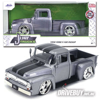 
              JADA Just Trucks 1956 Ford F100 Silver w/ Black Stripes 1/24
            