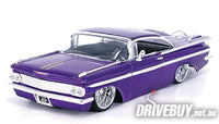 
              Jada Street Low 1959 Chevy Impala Purple DUB wheels 1/24
            