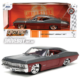 Jada Big Time Muscle 1967 Chevrolet Impala SS Coupe in Maroon & Grey 1/24