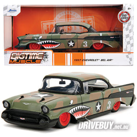 Jada Big Time Muscle 1957 Chevy Bel Air in Army Green Camo 1/24
