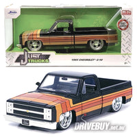 
              Jada Just Trucks 1985 Chevy C10 Pickup Black w/Stripes and Paradox Wheels 1/24
            