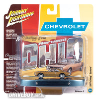 
              JOHNNY LIGHTNING 'GREETINGS FROM NORWOOD' 1967 CHEVY CAMARO TIN DIORAMA 1/64
            