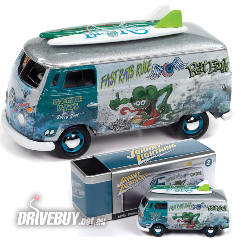 Johnny Lightning 1965 Rat Fink VW Kombi Transporter Silver w