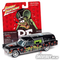 
              1966 Cadillac Hearse Rat Fink 1/64 – Johnny Lightning Diecast – Black
            