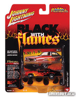 
              1974 Pontiac GTO Black With Flames 1/64 – Johnny Lightning Diecast – Black/Orange
            