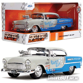 1955 Chevy Bel Air Ghost Gas 1/24 – Jada Big Time Muscle – Grey/Blue