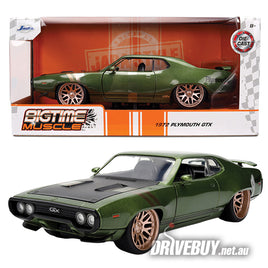 1972 Plymouth GTX Big Time Muscle 1/24 - Jada Diecast - Green Black