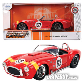 1965 Shelby Cobra Big Time Muscle 1/24 - Jada Diecast - Orange Race Spec
