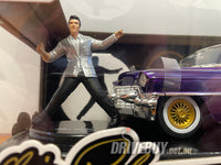 
              JADA HOLLYWOOD RIDES 1956 CADILLAC ELDORADO W/ ELVIS FIGURINE 1/24
            