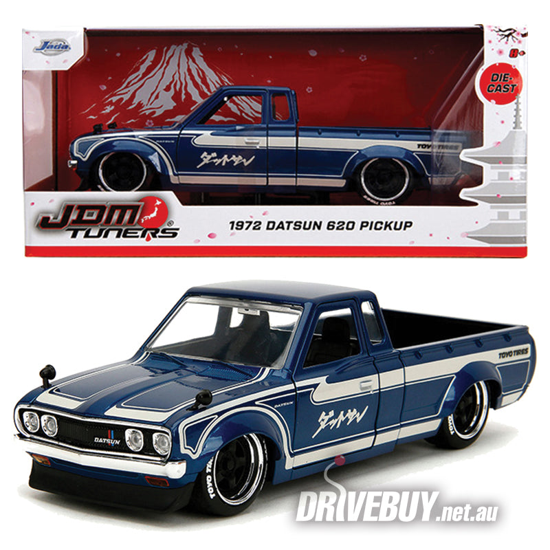 Jada JDM Tuners 1972 Datsun 620 Pickup in Blue/White 1/24| DriveBuy