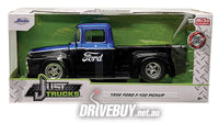 
              JADA Just Trucks 1956 Ford F100 Blue/Black w/ Ford Script logo 1/24
            