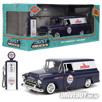 
              Jada Just Trucks Chevron 1957 Chevy Suburban + Gas Pump 1/24
            