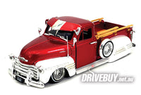 
              JADA STREET LOW 1951 CHEVY LOWRIDER PICKUP IN RED & WHITE 1/24
            