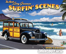 Larry Grossman / Retrovisions 2026 Wall Calendar; Surfin' Scenes