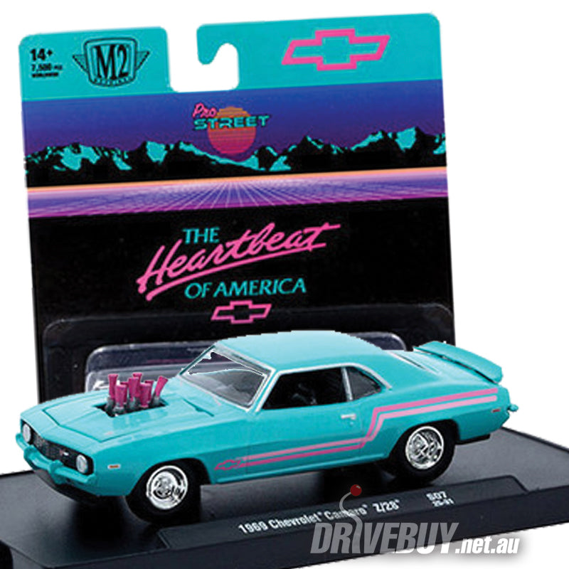 1969 Chevy Camaro Z28 1/64 - M2 Diecast - Aqua Pro Street| DriveBuy