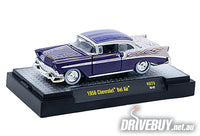 
              1956 Chevy Bel Air Custom 1/64 – M2 Machines – Purple/Silver
            
