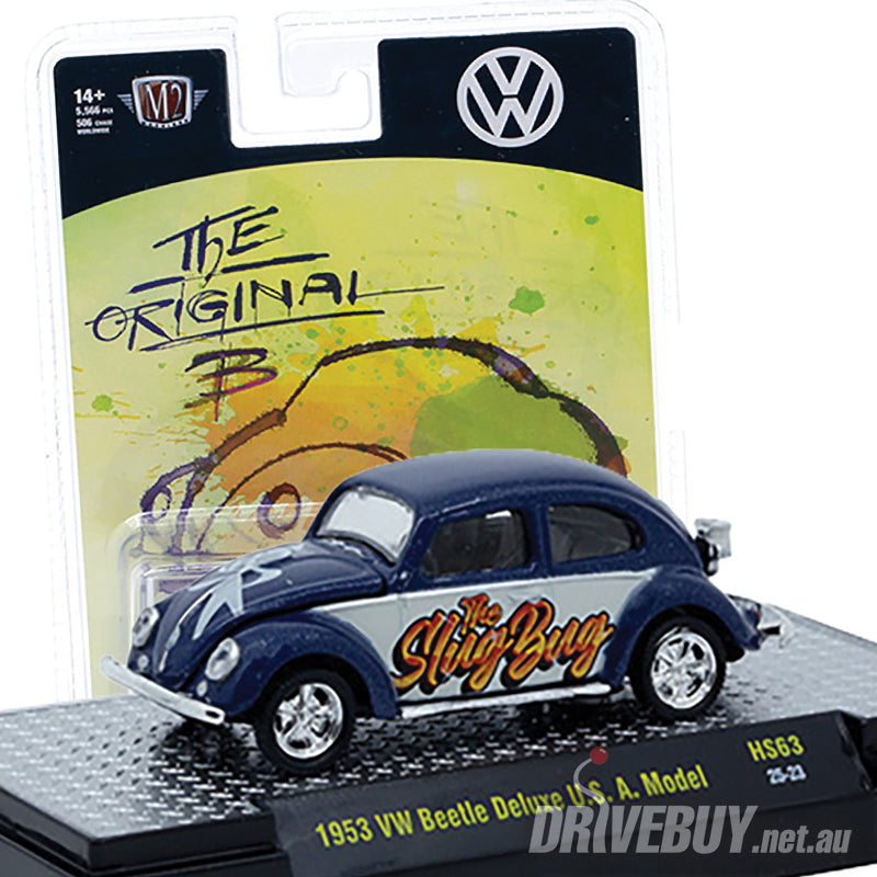 1953 VW Beetle Deluxe “The Slug Bug” 1/64 - M2 Diecast - Blue