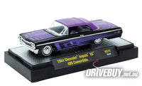 
              1964 Chevy Impala SS 409 Convertible 1/64 - M2 Diecast - Black Purple
            