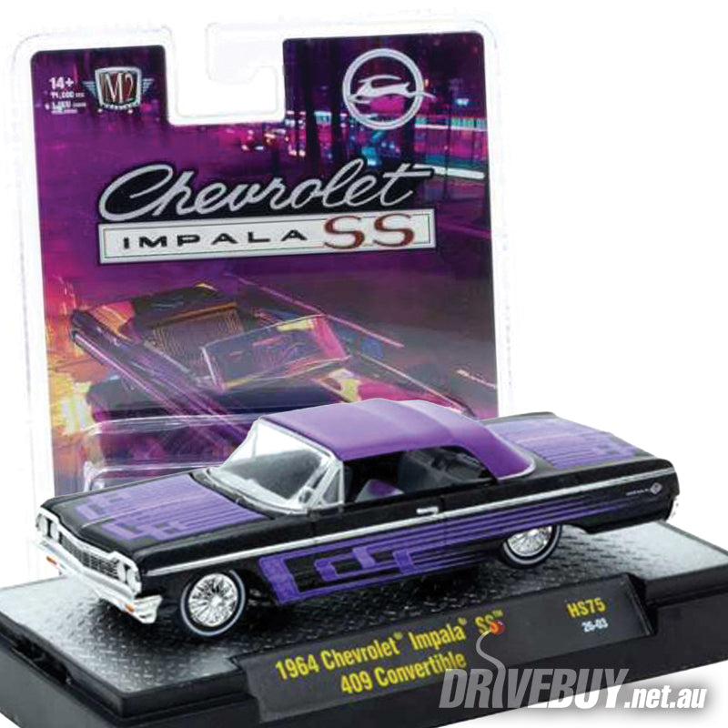 1964 Chevy Impala SS 409 Convertible 1/64 - M2 Diecast - Black