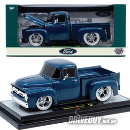 1956 Ford F100 Pickup 1/24 - M2 Diecast - Teal + Whitewalls