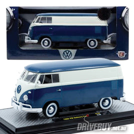 1960 Volkswagen Kombi Delivery Van 1/24 - M2 Diecast - Blue White