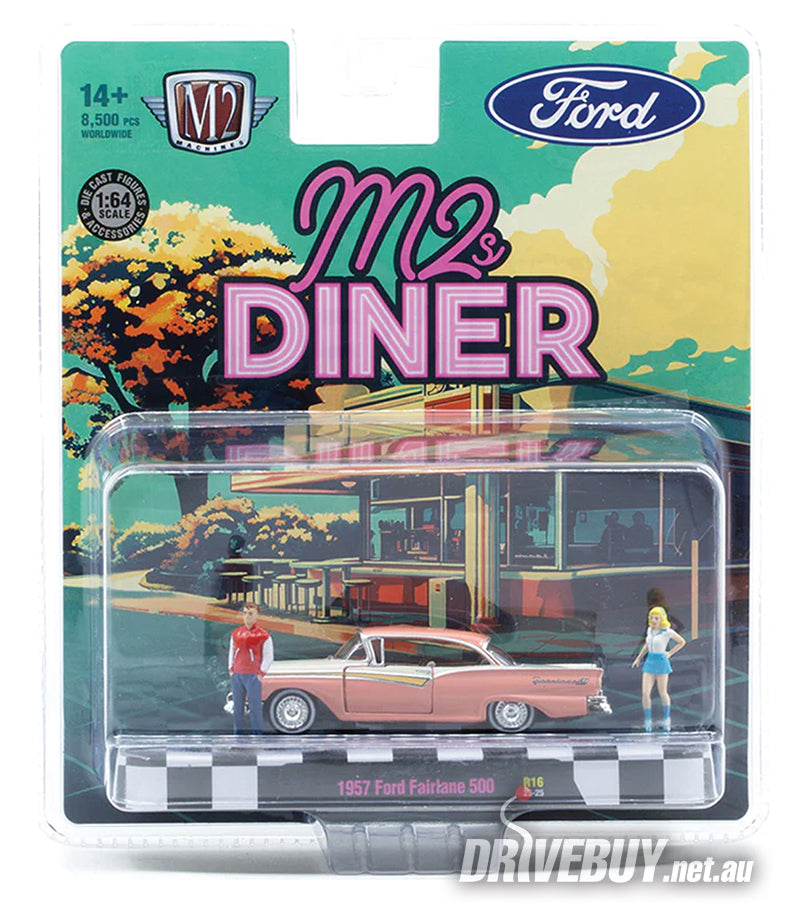 M2 Machines M2's Diner 1957 Ford Fairlane 500 Diorama 1/64| DriveBuy