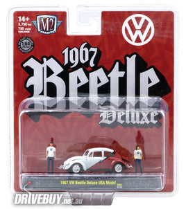 1967 Volkswagen Beetle Deluxe USA Model 1/64 – M2 Machines Diecast – Red/White