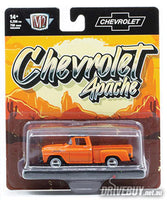
              1958 Chevy Apache Stepside Pickup 1/64 - M2 Diecast - Orange
            