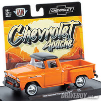
              1958 Chevy Apache Stepside Pickup 1/64 - M2 Diecast - Orange
            