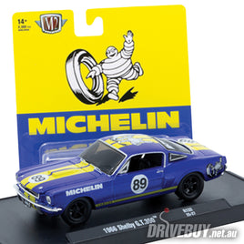 1966 Shelby Ford Mustang GT350 Michelin 1/64 - M2 Diecast - Blue Yellow