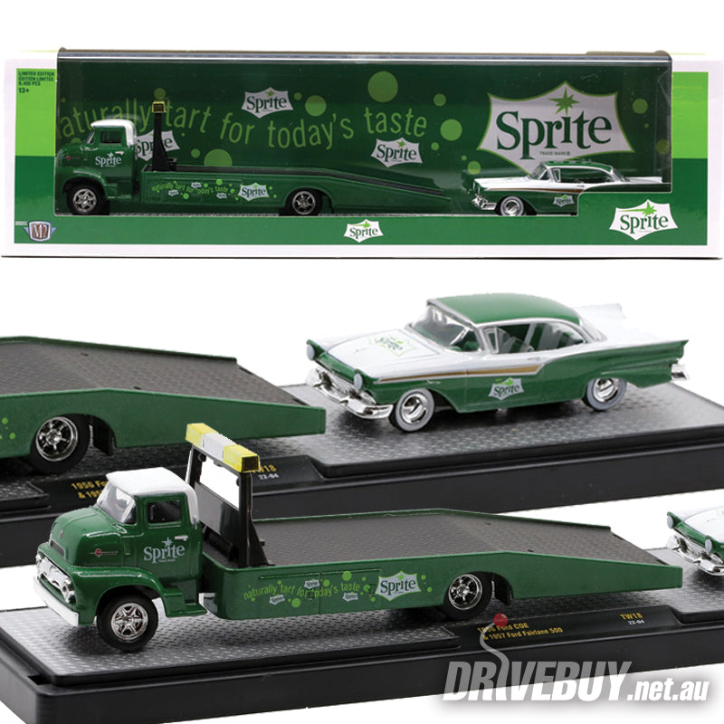 M2 Machines Sprite 1956 Ford COE and 1957 Ford Fairlane 500 1/64