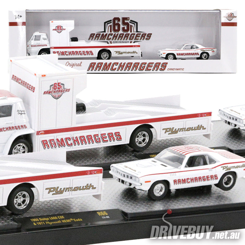 M2 Machines Ramchargers 1966 Dodge L600 1971 Plymouth Cuda 1/64
