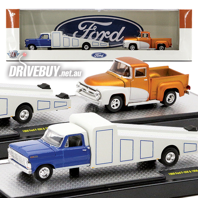 M2 Machines 1969 Ford F350 Ramp Truck & 1956 Ford F100 Pickup 1/64