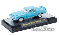 
              1969 Chevy Camaro SS/RS 396 1/64 - M2 Diecast - Blue and White
            