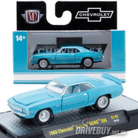 
              1969 Chevy Camaro SS/RS 396 1/64 - M2 Diecast - Blue and White
            