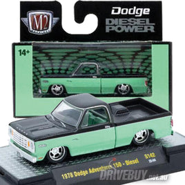 1978 Dodge Adventurer 150 Pickup 1/64 - M2 Diecast - Green with Black Top