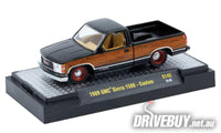 
              1989 GMC Sierra 1500 Pickup 1/64 - M2 Diecast - Black w/Woodgrain Panels
            