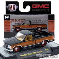
              1989 GMC Sierra 1500 Pickup 1/64 - M2 Diecast - Black w/Woodgrain Panels
            