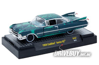 
              1959 Cadillac Series 62 Coupe 1/64 - M2 Diecast - Green Patina
            
