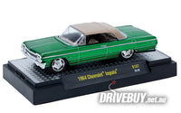 
              1964 Chevy Impala Convertible 1/64 - M2 Diecast - Green Brown Top
            