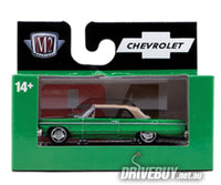 
              1964 Chevy Impala Convertible 1/64 - M2 Diecast - Green Brown Top
            