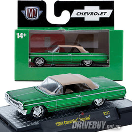 1964 Chevy Impala Convertible 1/64 - M2 Diecast - Green Brown Top