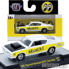 1968 Plymouth Barracuda Hemi Super Stock Mooneyes 1/64 - M2 Diecast - White