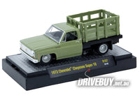 
              1973 Chevy Cheyenne Super 10 Stakebed Pickup 1/64 - M2 Diecast - Green
            