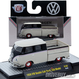 1959 VW Volkswagen Kombi Dual Cab Pickup 1/64 - M2 Diecast - Tan Black
