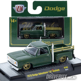 1978 Dodge Adventurer 150 Warlock Pickup 1/64 - M2 Diecast - Green